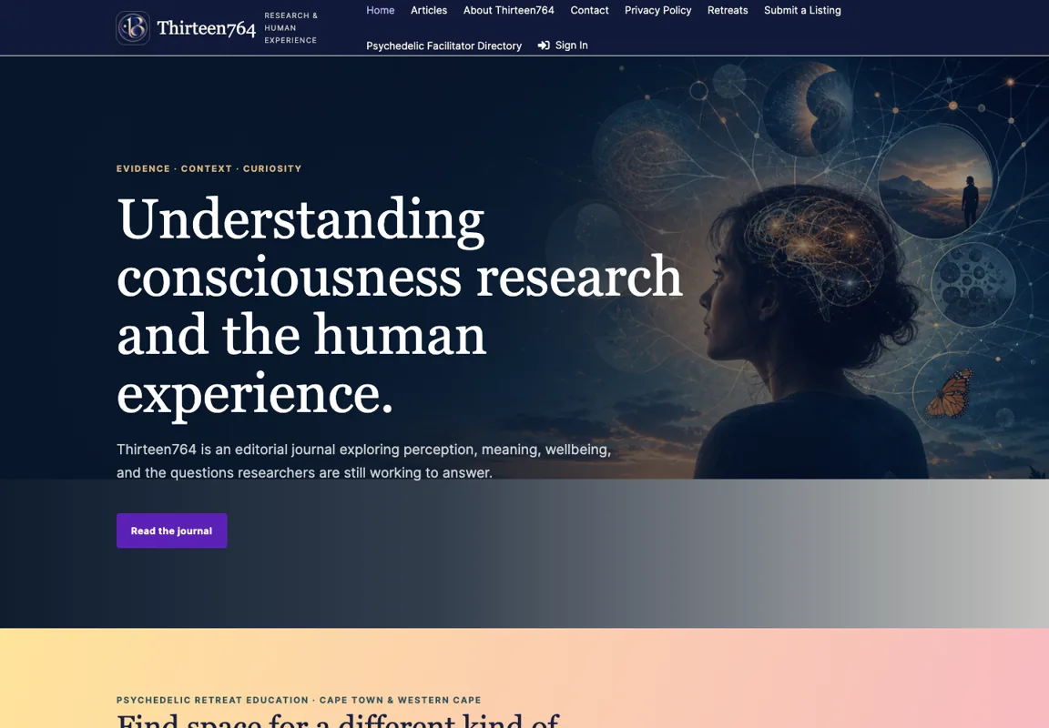 Thirteen764 website homepage